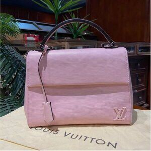 N16 Slightly Used Louis Vuitton Cluny bb Pink EPI Leather Handbags Small